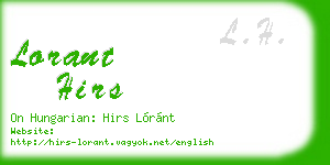 lorant hirs business card